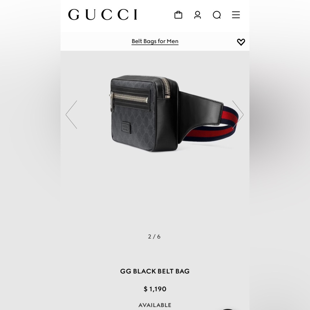 GG BLACK BELT BAG
